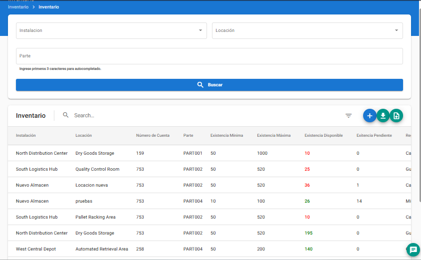 Screenshot del módulo